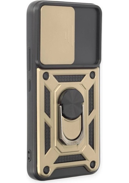 Samsung Galaxy S23 Fe Kılıf Pars Lens Yüzüklü Silikon - Gold - CRM7393-1577