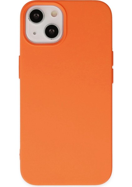 iPhone 14 Plus Kılıf Nano Içi Kadife Silikon - Turuncu - CRM5267-5293
