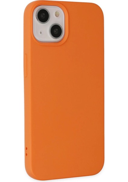 iPhone 14 Plus Kılıf Nano Içi Kadife Silikon - Turuncu - CRM5267-5293
