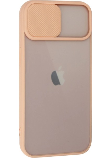 iPhone 13 Kılıf Palm Buzlu Kamera Sürgülü Silikon - Pembe - CRM1126-2763