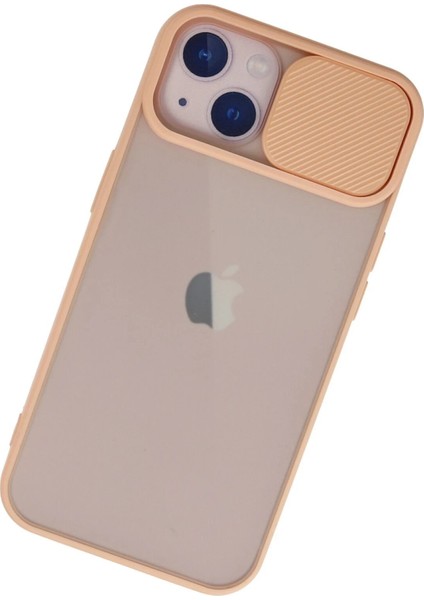 iPhone 13 Kılıf Palm Buzlu Kamera Sürgülü Silikon - Pembe - CRM1126-2763