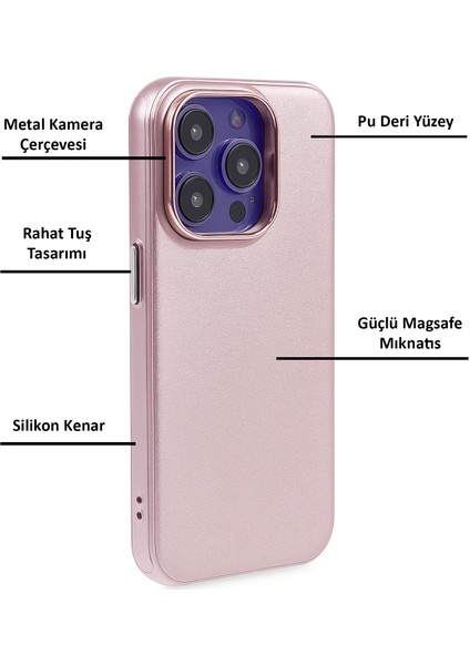 Apple iPhone 14 Pro Kılıf Pu Deri Magsafe Uyumlu Silikon Kapak fırsatları
