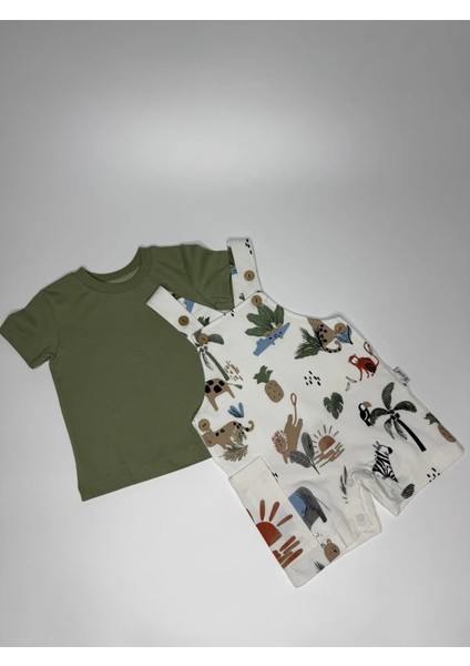 Erkek Bebek Hayvan Desenli Bahçıvan Tulum Takı indirimleri