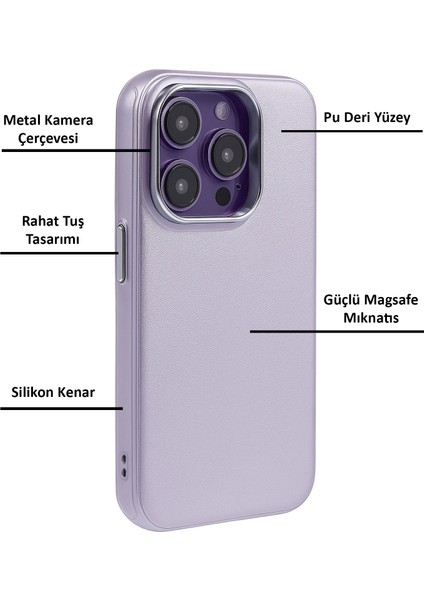 Apple iPhone 14 Pro Kılıf Pu Deri Magsafe Uyumlu Silikon Kapak fırsatları