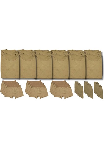 12'li Askeri Fanila - Boxer - Çorap Giyim Seti - Acemi ve Bedelli Asker Seti Malzemesi