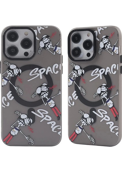 iPhone 13 Pro Max Kılıf Apollo Magneticsafe Desenli Kapak - Apollo Siyah - 3