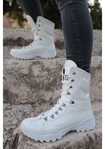 JY999 Bağcıklı Ortopedik Taban Günlük Cilt Erkek Askeri Postal Bot Bt Beyaz fiyatları