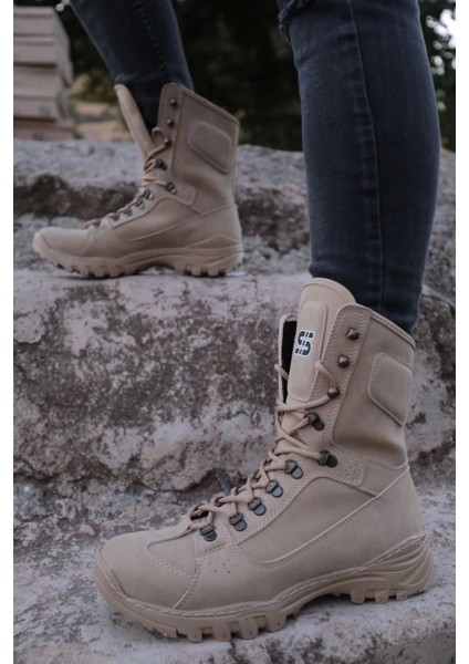 JY999 Krem Süet Bağcıklı Ortopedik Taban Erkek Askeri Postal Bot fiyatları