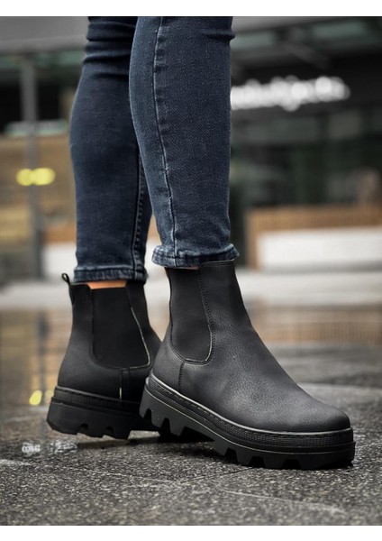 J113 Lastikli Ortopedik Taban Suya ve Soğuğa Dayanıklı Günlük Kışlık Erkek Spor Bot St Siyah fiyatları