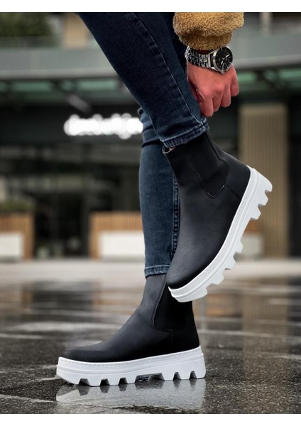 J113 Lastikli Ortopedik Taban Suya ve Soğuğa Dayanıklı Günlük Kışlık Erkek Spor Bot Bt Siyah modelleri