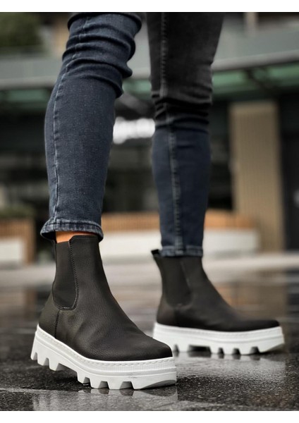 J113 Lastikli Ortopedik Taban Suya ve Soğuğa Dayanıklı Günlük Kışlık Erkek Spor Bot Bt Siyah indirimleri