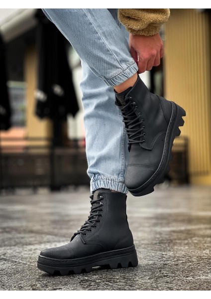 J-B023 Bağcıklı Ortopedik Taban Suya ve Soğuğa Dayanıklı Günlük Kışlık Erkek Spor Bot St Siyah fiyatları