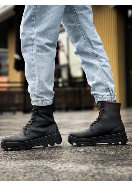 J-B023 Bağcıklı Ortopedik Taban Suya ve Soğuğa Dayanıklı Günlük Kışlık Erkek Spor Bot St Siyah fırsatları