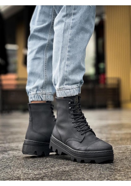 J-B023 Bağcıklı Ortopedik Taban Suya ve Soğuğa Dayanıklı Günlük Kışlık Erkek Spor Bot St Siyah indirimleri