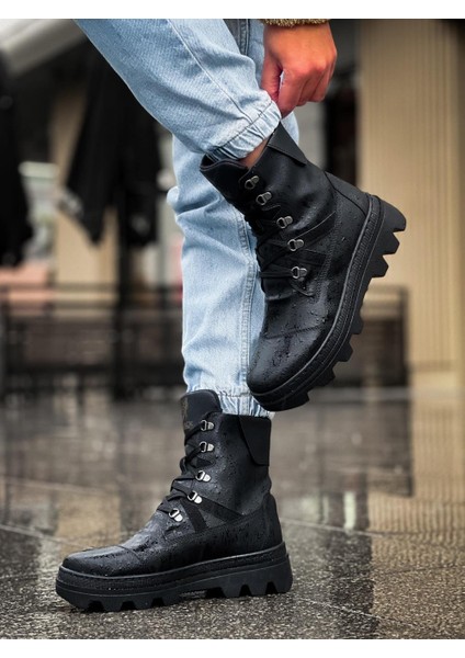 J-B14 Bağcıklı Ortopedik Taban Suya ve Soğuğa Dayanıklı Günlük Kışlık Erkek Spor Bot St Siyah fiyatları