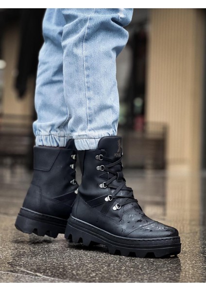 J-B14 Bağcıklı Ortopedik Taban Suya ve Soğuğa Dayanıklı Günlük Kışlık Erkek Spor Bot St Siyah modelleri