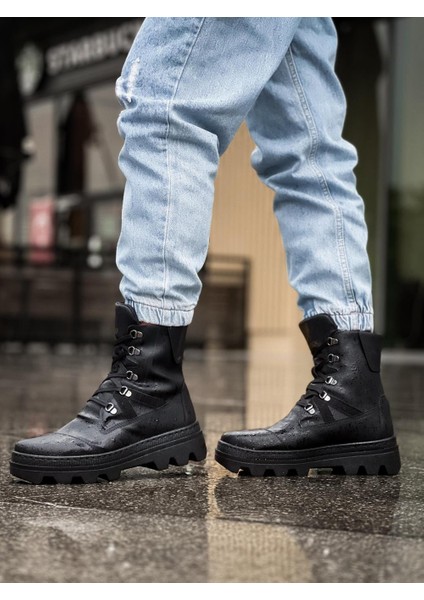 J-B14 Bağcıklı Ortopedik Taban Suya ve Soğuğa Dayanıklı Günlük Kışlık Erkek Spor Bot St Siyah fırsatları