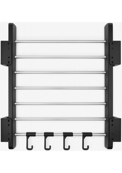 Dolap Içi Teleskopik Raylı Pantolon ve Şal Askılığı – 40X47 cm – Antrasit Renk – Üst Rafa Montajlı – 7 Askılı – 15 kg Taşıma Kapasitesi modelleri