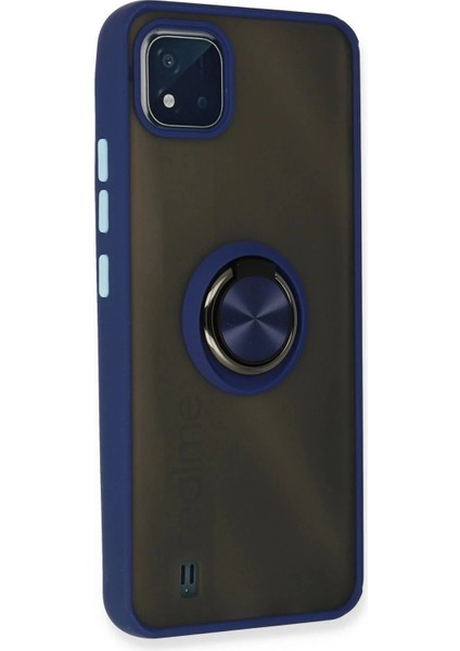 Realme C11 2021 Kılıf Montreal Yüzüklü Silikon Kapak - Lacivert modelleri