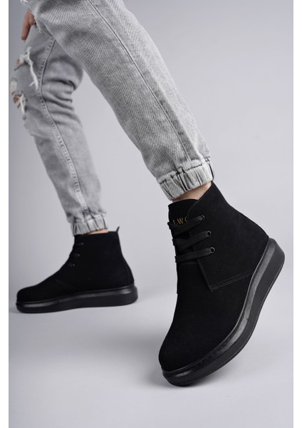J207 Oslo Bağcıklı Süet Erkek Günlük Spor Bot St Siyah