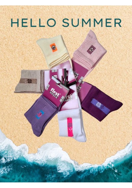 Multiçorap First Socks Renkli Pamuklu Smart Kolej Çorabı 6 Çift