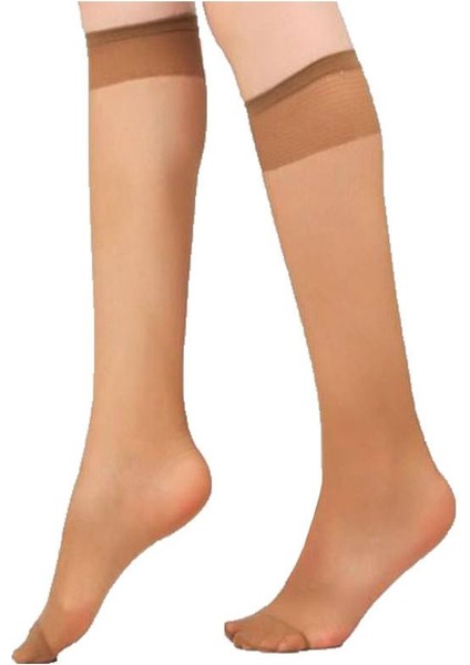 Multiçorap Özge Kadın 20 Den Ince Mat Dayanıklı Elastan Dizaltı Pantolon Çorabı 38 Bronz 4 Çift