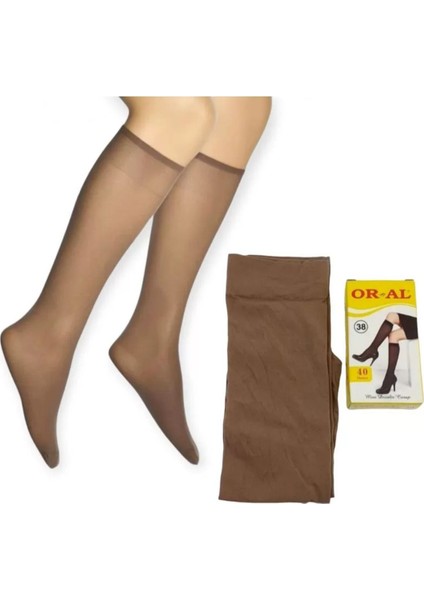 Kadın Muz Çorap 6 Adet Ortakalın Pantolon Çorabı 38 Bronz