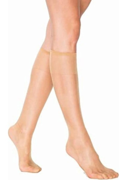 Fit Parlak Süper Ince (15 Den) Dizaltı Ten-(57) Çorap 6 Çift fiyatları