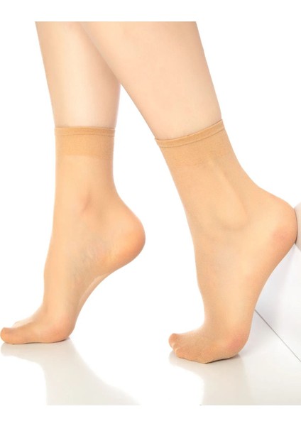 Kadın Ten Rengi 20 Den Ince Soket Çorap 5 Çift