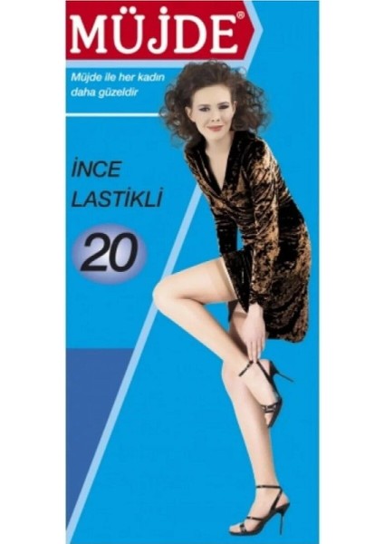 2 Adet Kadın 500 Siyah Diz Üstü 20 Denye Lastikli Mat Çorap