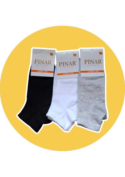 Multiçorap Pınar Beyaz Siyah Gri Kadın Erkek Patik 6 Çift fiyatları