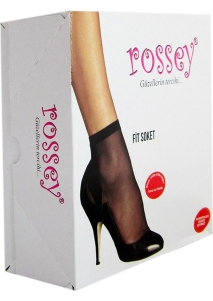 Multiçorap Rossey Parlak Fit (15D) Soket Çorap-Siyah-Ten-Sahra (12 Çift)
