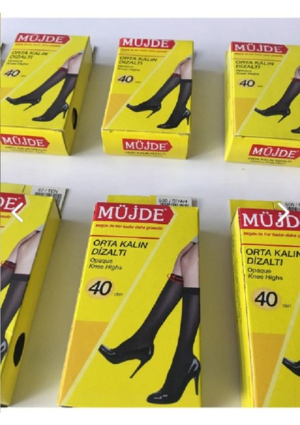 6'lı Paket Fit 40 Den Orta Kalın Diz Altı Çorap 38 Bronz