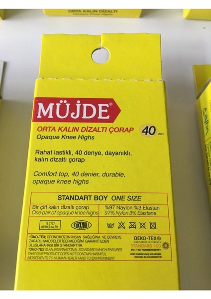 4'lü Paket Fit 40 Den Orta Kalın Diz Altı Çorap 500 Siyah