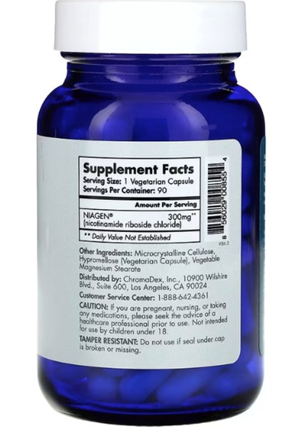 Nicotinamide Riboside Nad+ 300 mg 90 Vegetarian Capsul