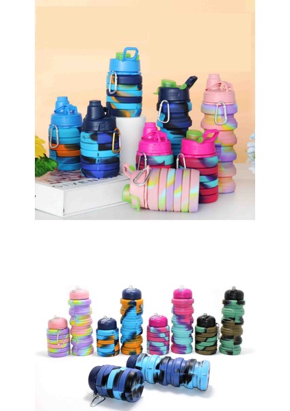 Katlanabilir Portatif Silikon Su Şişesi Hafif Taşınabilir Bpa Free Seyahat Spor Outdoor Matara 500 ml modelleri