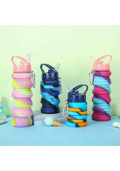 Katlanabilir Portatif Silikon Su Şişesi Hafif Taşınabilir Bpa Free Seyahat Spor Outdoor Matara 500 ml indirimleri