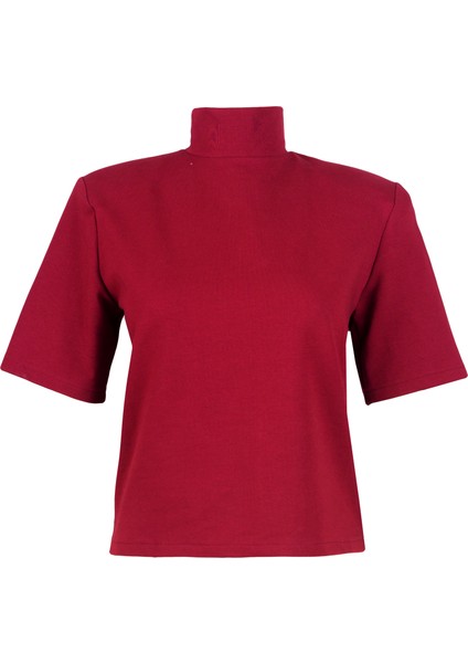 Vatkalı Dik Yaka Tshirt