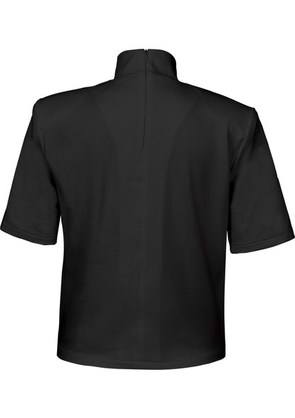 Vatkalı Dik Yaka Tshirt