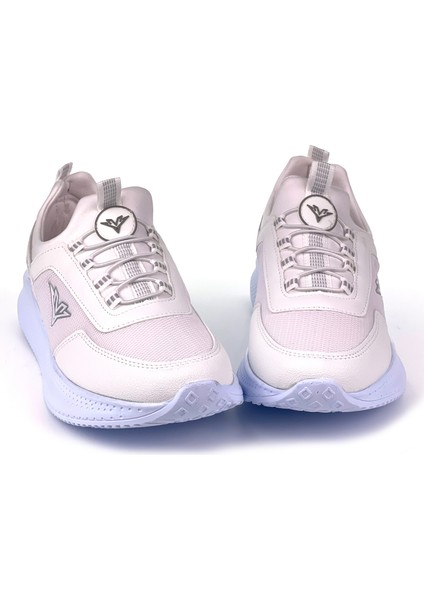 Erkek Beyaz Bağcıksız Esnek Çok Hafif Günlük Sneaker Spor Ayakkabı