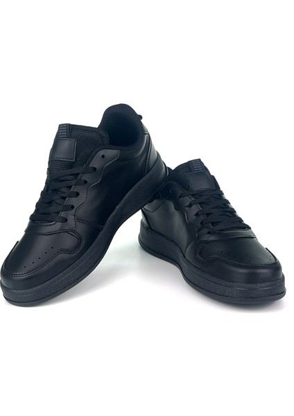 Unisex Siyah Bağcıklı Rahat Günlük Sneaker Spor Ayakkabı