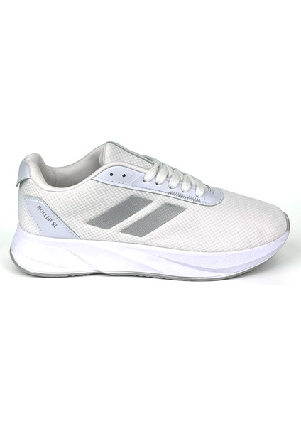 Erkek Beyaz Gümüş Bağcıklı Nefes Alan Esnek Hafif Günlük Sneaker Spor Ayakkabı fırsatları