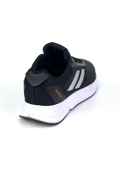 Erkek Siyah Oranj Bağcıklı Nefes Alan Esnek Hafif Günlük Sneaker Spor Ayakkabı indirimleri