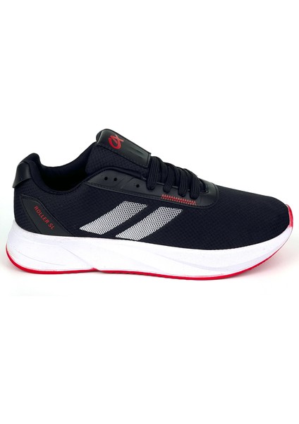 Erkek Siyah Kırmızı Bağcıklı Nefes Alan Esnek Hafif Günlük Sneaker Spor Ayakkabı fırsatları