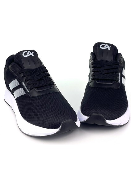 Erkek Siyah Beyaz Bağcıklı Nefes Alan Esnek Hafif Günlük Sneaker Spor Ayakkabı fiyatları