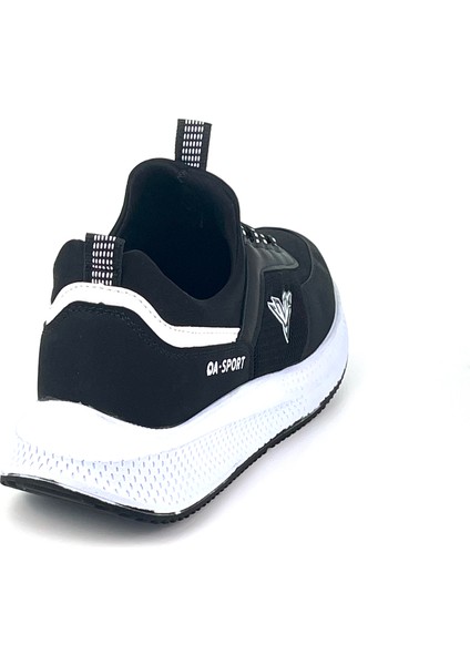 Erkek Siyah Beyaz Bağcıksız Esnek Çok Hafif Günlük Sneaker Spor Ayakkabı indirimleri