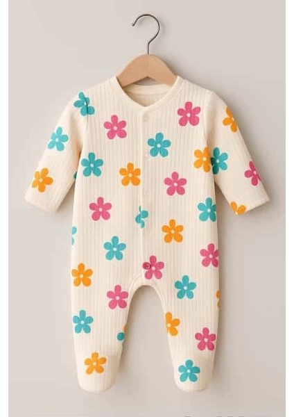 Renkli Çiçek Bahçesi Bebek Tulum