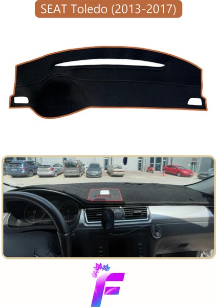 Seat Toledo (2013-2017) Uyumlu Torpido Örtüsü | Yansıma Önleyici | Tam Koruma | Hızlı Montaj | K34
