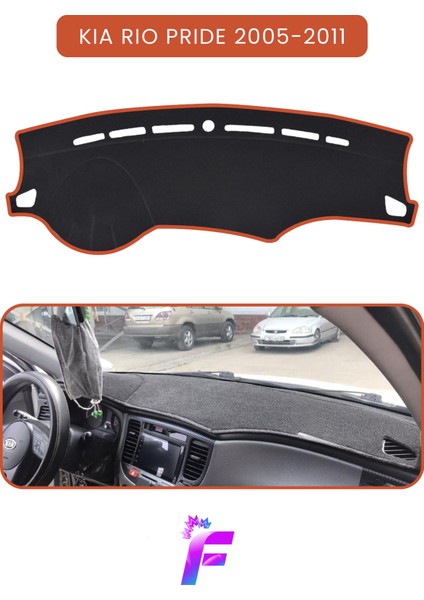 Kıa Rıo Prıde (2005-2011) Torpido Örtüsü | Güneşten Korur | Kolay Montaj | Tam Uyum | Tam Koruma Td4