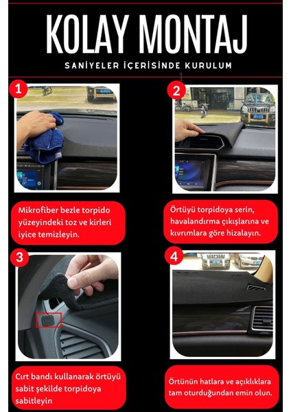 Volkswagen Caddy (2015-2021) Torpido Örtüsü | Araca Özel Üretim | Kolay Montaj | Tam Uyum| B84 fırsatları